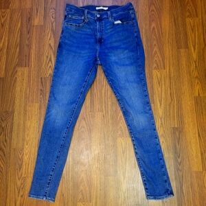 Levis 720 High Rise Super Skinny Jeans Womens Size 31 Blue Denim B14